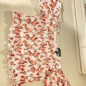 Off the shoulder flower crop top